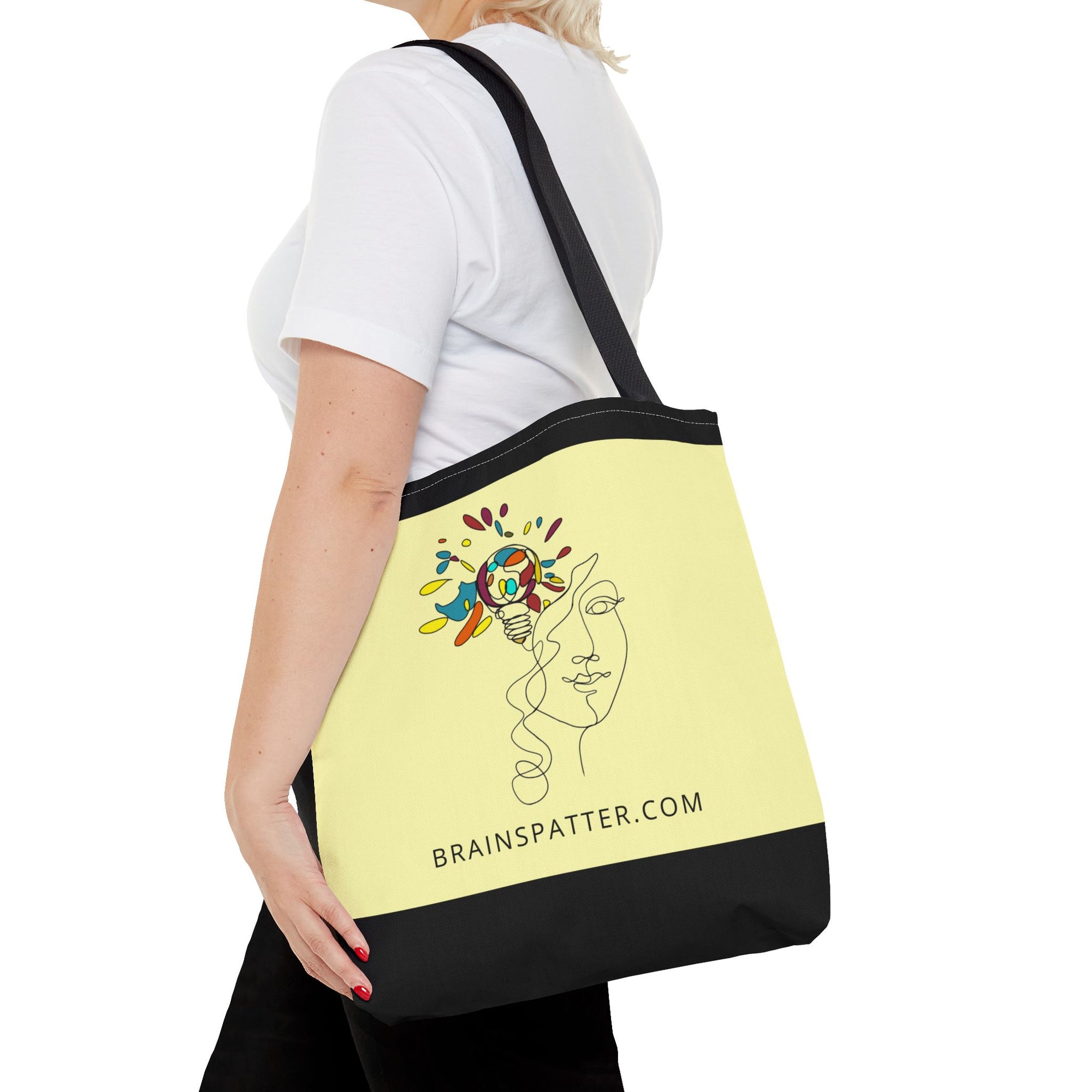 BRAINSPATTER Tote Bag - Soft Yellow (AOP)