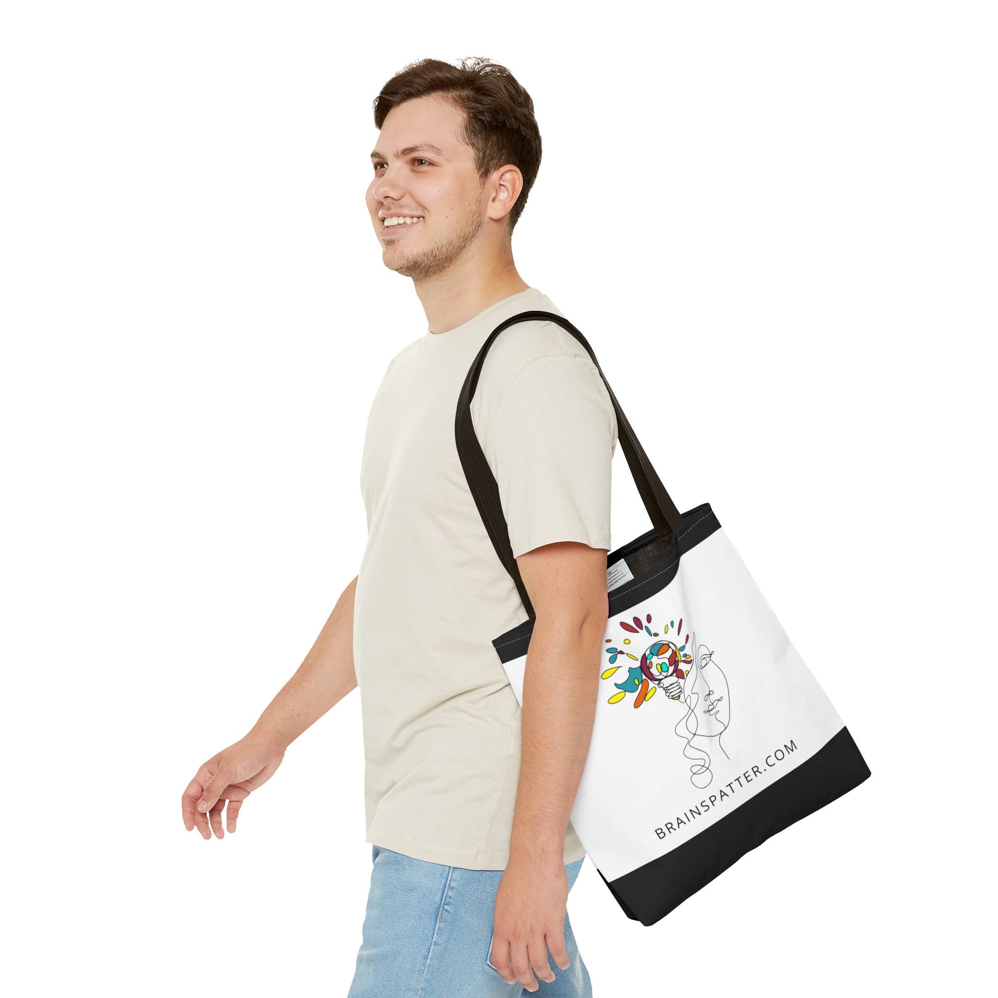 BRAINSPATTER Tote Bag - White (AOP)