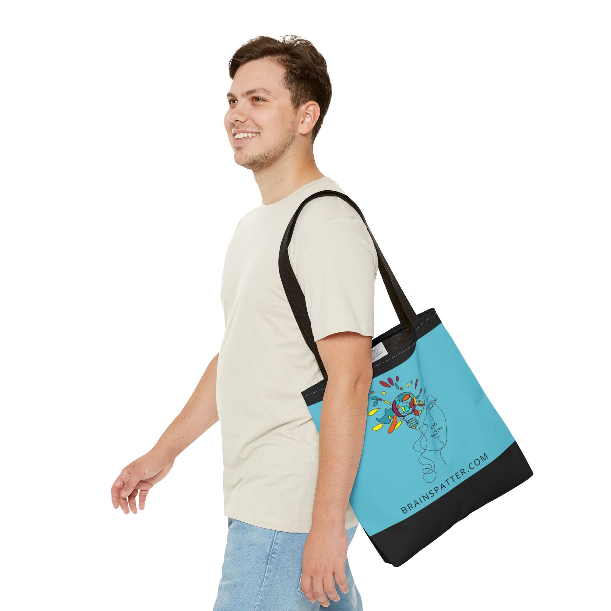 BRAINSPATTER Tote Bag - Dark Turquoise (AOP)