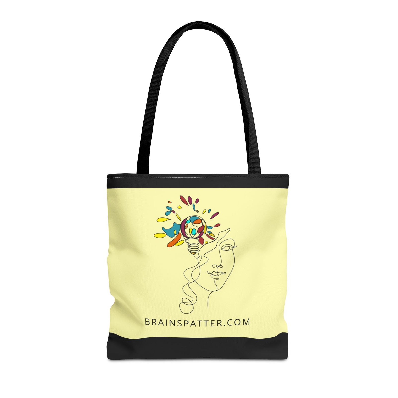 BRAINSPATTER Tote Bag - Soft Yellow (AOP)