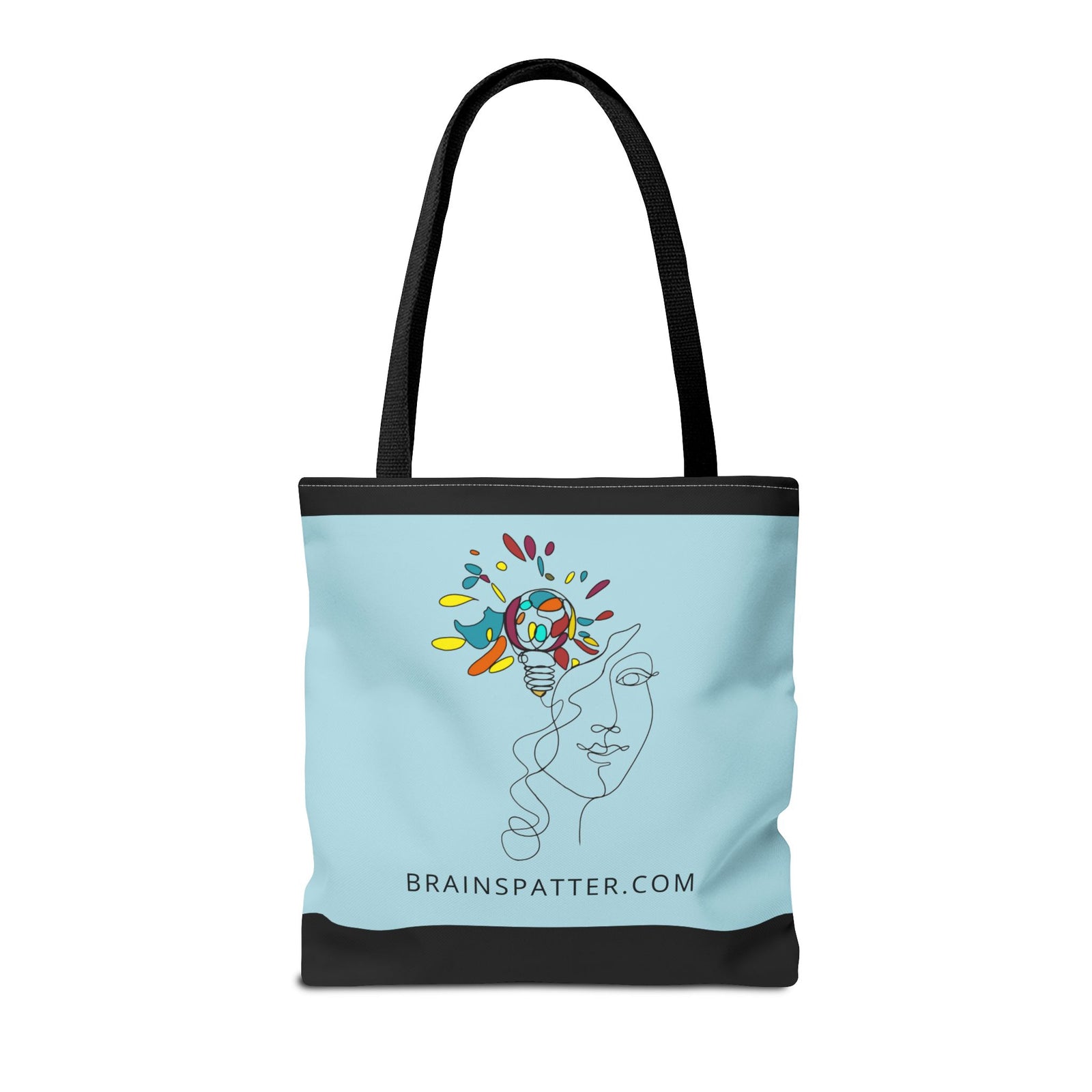 BRAINSPATTER Tote Bag - Pale Turquoise (AOP)