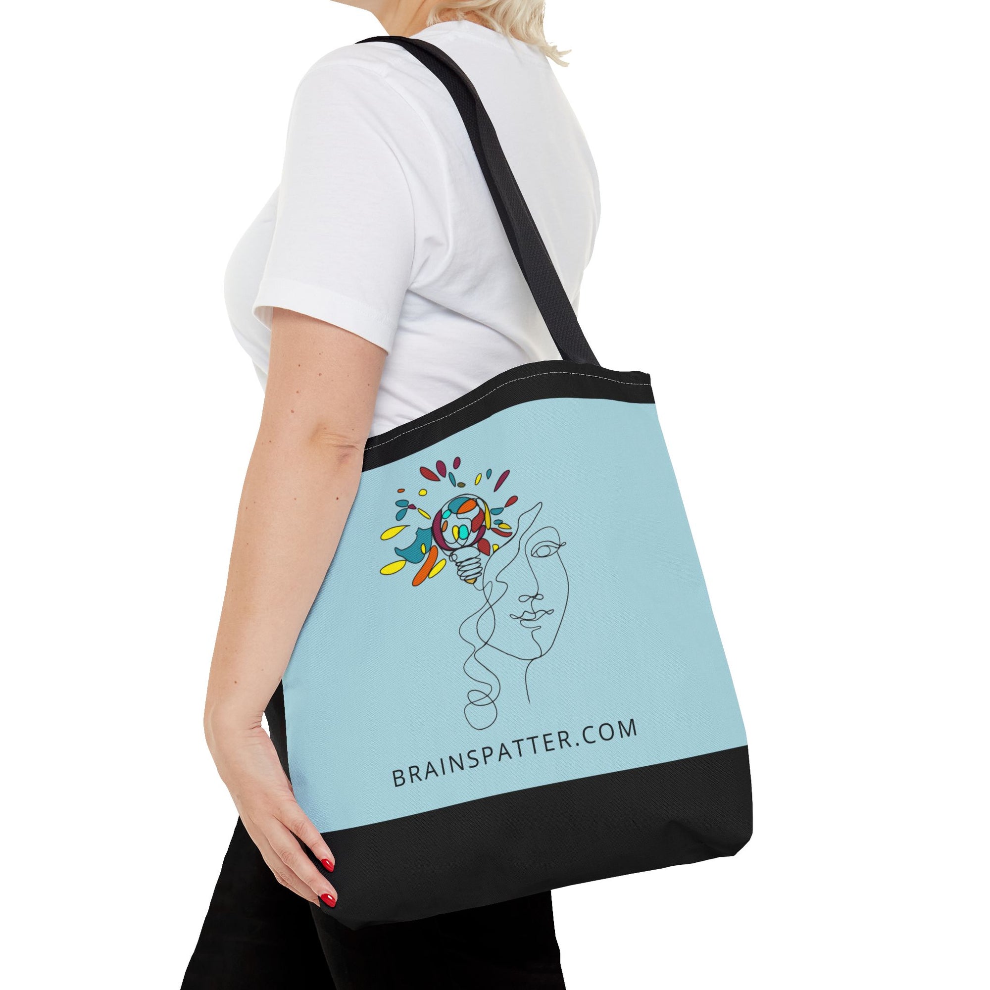 BRAINSPATTER Tote Bag - Pale Turquoise (AOP)