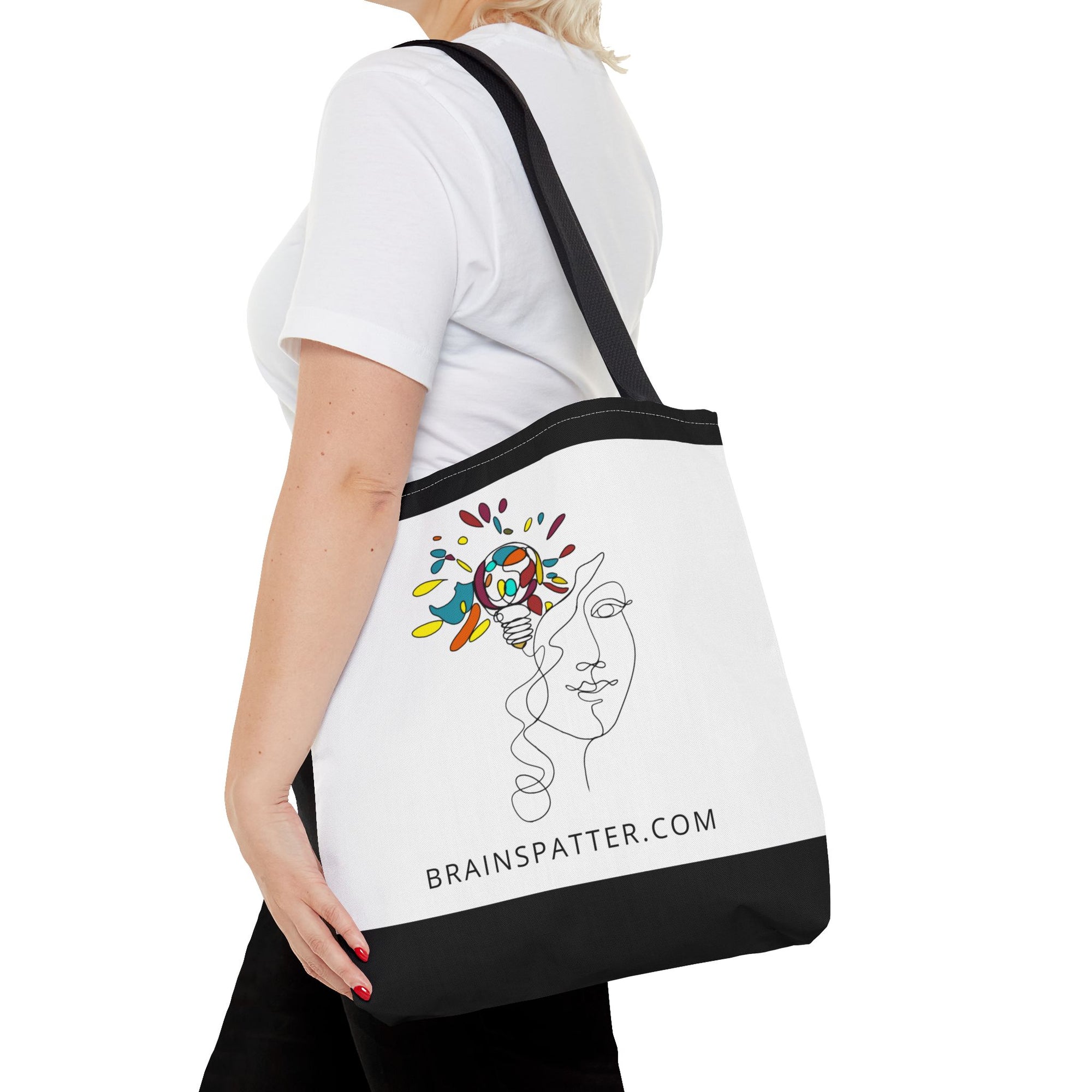 BRAINSPATTER Tote Bag - White (AOP)