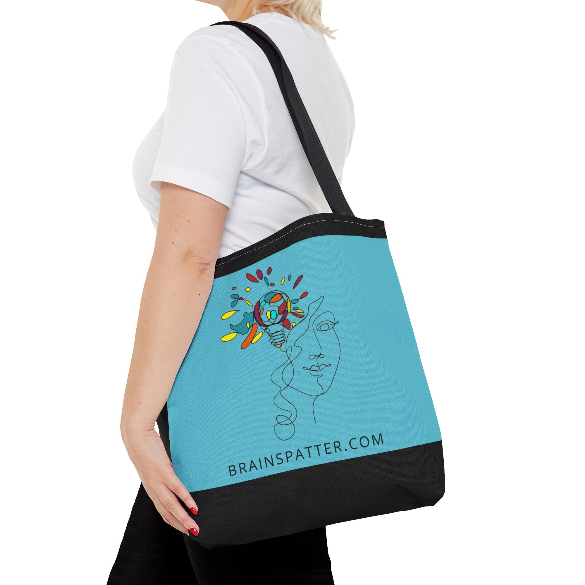 BRAINSPATTER Tote Bag - Dark Turquoise (AOP)