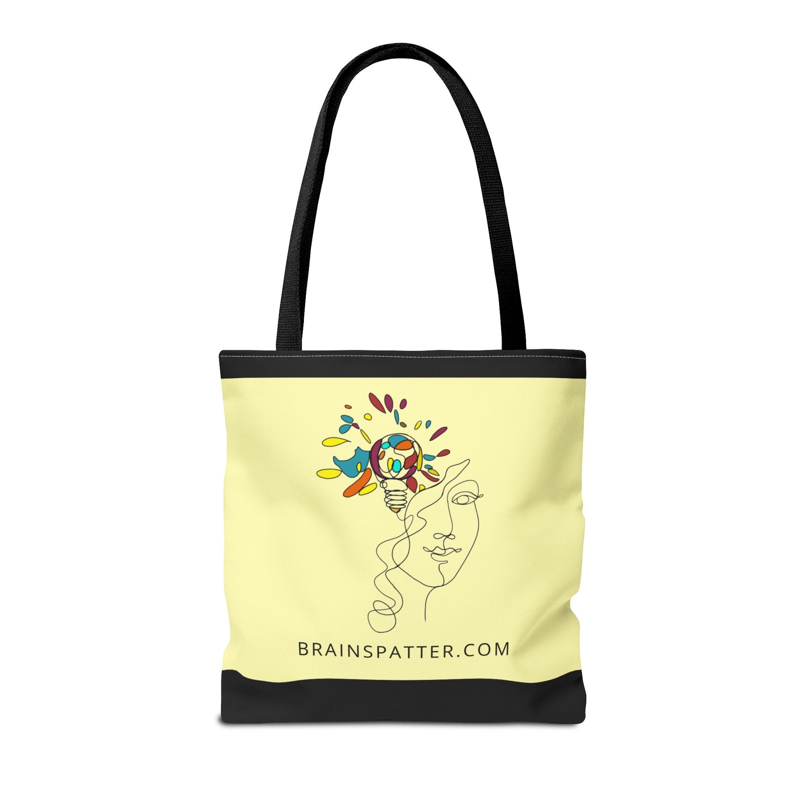 BRAINSPATTER Tote Bag - Soft Yellow (AOP)