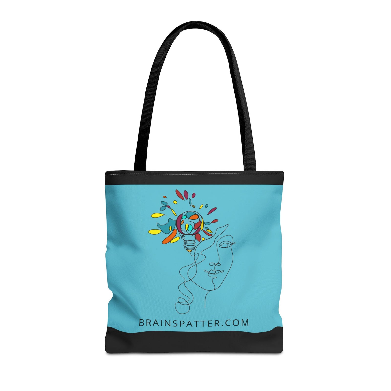 BRAINSPATTER Tote Bag - Dark Turquoise (AOP)